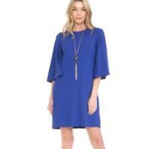 ALLIUM - WOMENS SHIFT BELL SLEEVE DRESS